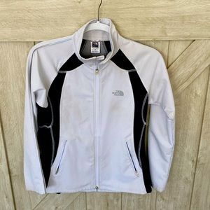 The North Face white light weight zip up